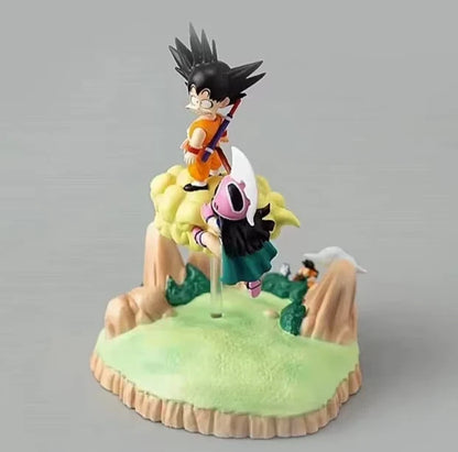 Childhood Goku & Chi-Chi Dragon Ball Anime Figure Model Statue PVC 5.5" [Boxed]