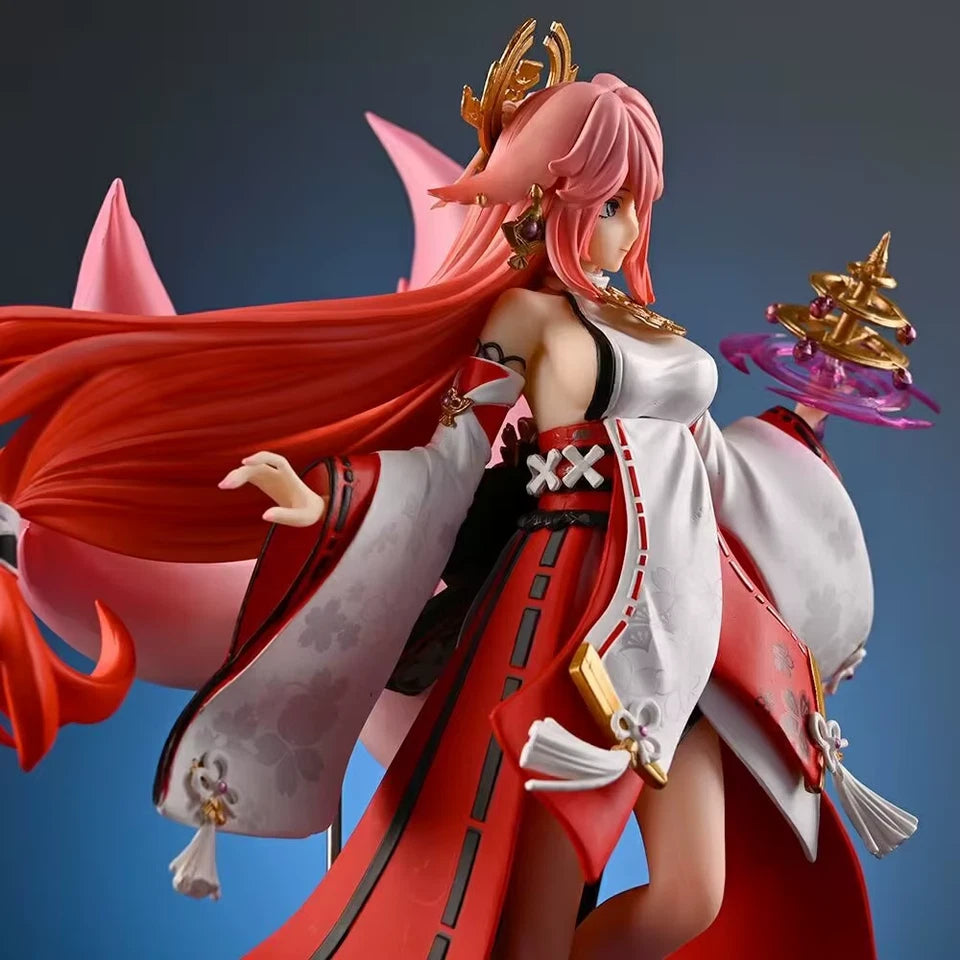 Yae Miko Cheongsam Katsune Genshin Impact RPG Kawaii Figure PVC 8.8" [Boxed]