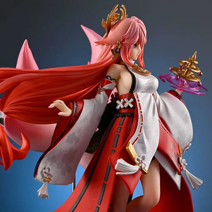 Yae Miko Cheongsam Katsune Genshin Impact RPG Kawaii Figure PVC 8.8" [Boxed]