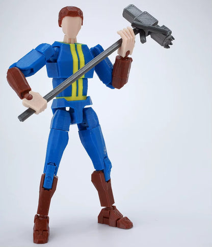 Nate Blue Jumpsuit Fallout RPG Adjustable Gaming Action Figure PVC 5.5" [No Box]