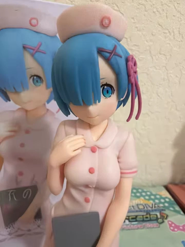 Rem Pink Nurse Re: Zero Cute Kawaii Anime Figure Model Statue PVC 7" [Original]