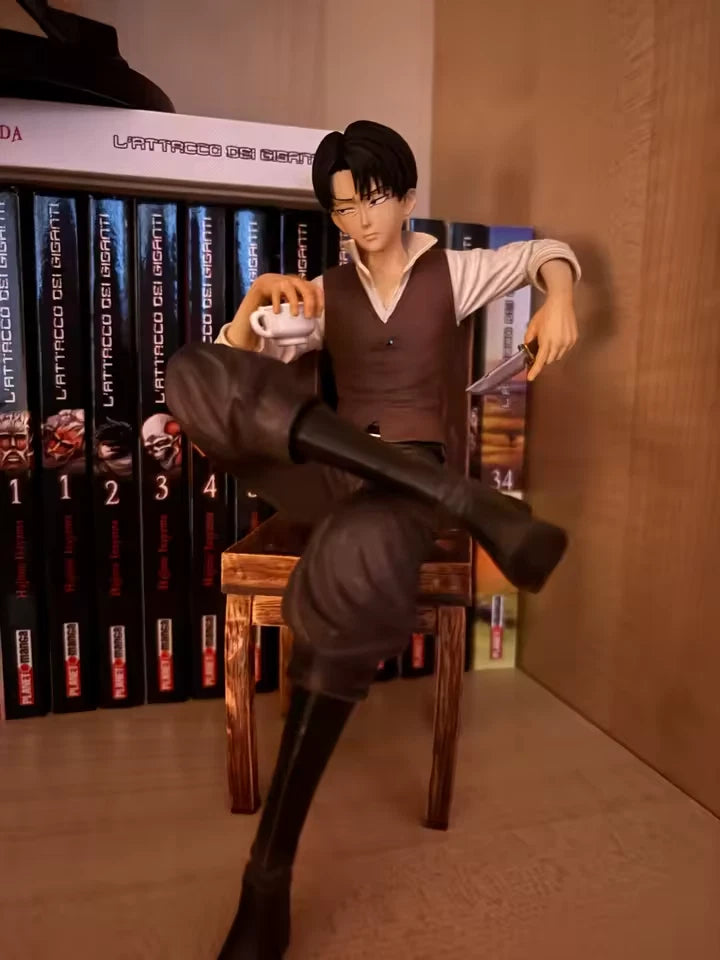 Levi Ackerman Sitting Ver. Attack on Titan Anime Figure Model Statue PVC 7.4" [No Box]