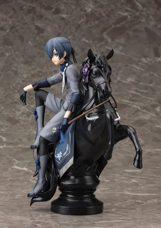 Ciel Phantomhive Mounted Black Butler Anime Figure Model Statue PVC 7" [Boxed]