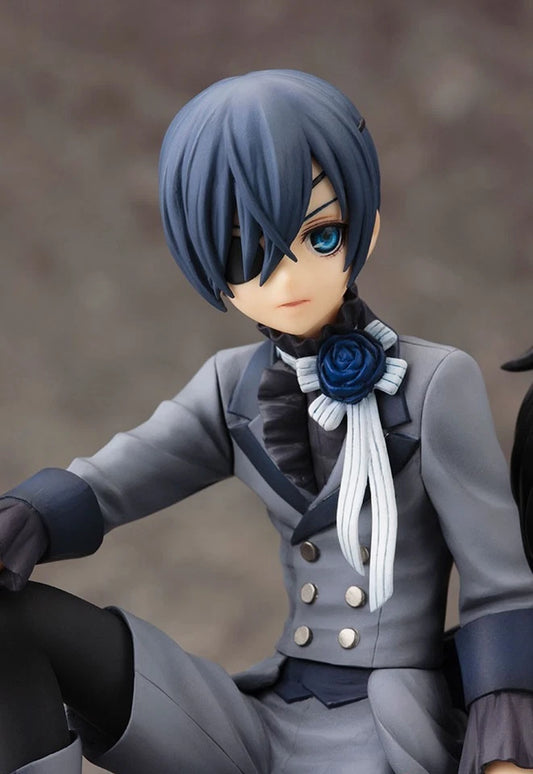 Ciel Phantomhive Mounted Black Butler Anime Figure Model Statue PVC 7" [Boxed]
