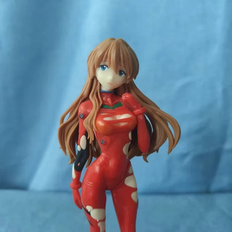 Asuka Torn Pilot Suit Neon Genesis Evangelion Anime Collectible Figure PVC 7" [No Box]