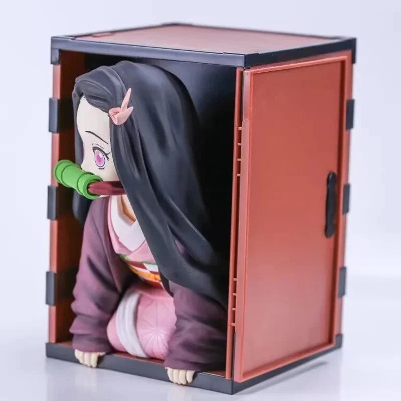 Nezuko Kamado Hiding in her Box Demon Slayer  Anime Kawaii Figure PVC 8.6" [Boxed]