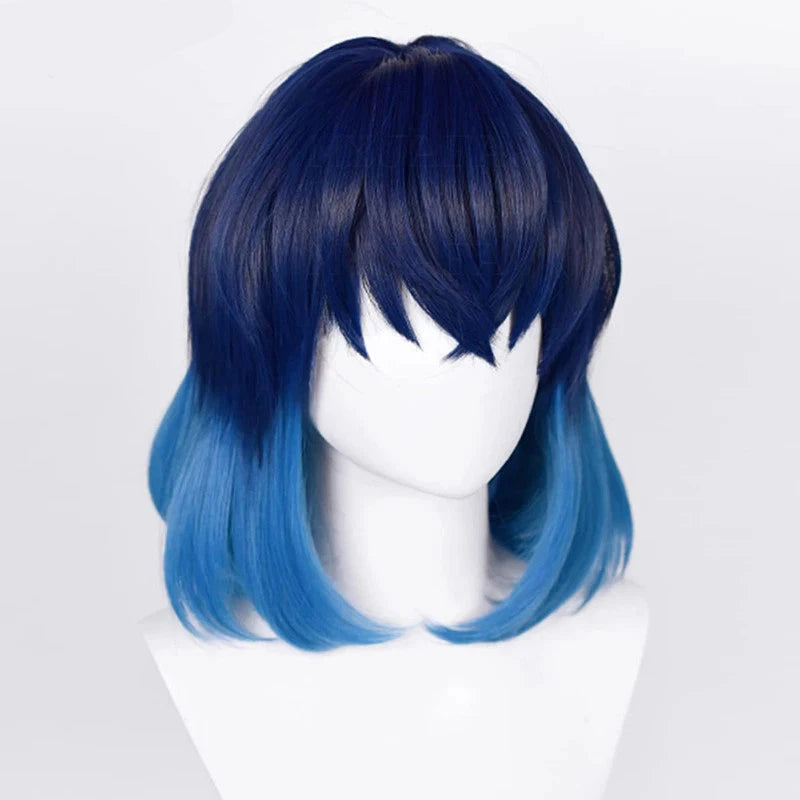 Inosuke Hashibira Demon Salyer Cosplay Wig 27.5" Gradient Hair Heat Resistant - Synthetic