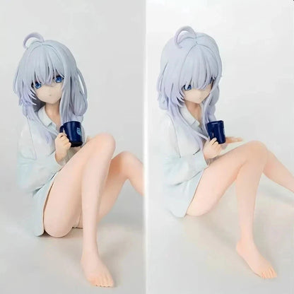Elaina Pajamas Wandering Witch Anime Kawaii Desktop Figure PVC 4.3" [No Box] *Adult Collectible*