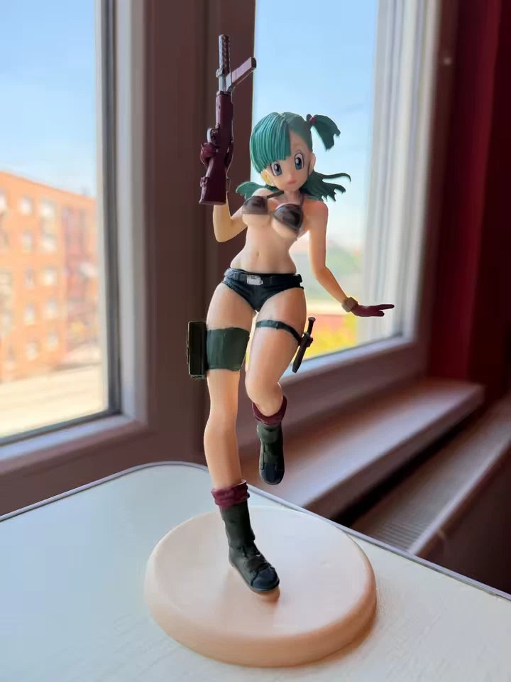 Bulma Army Bikini Dragon Ball Z Kawaii Anime Figure Model Statue PVC 7" [Boxed]