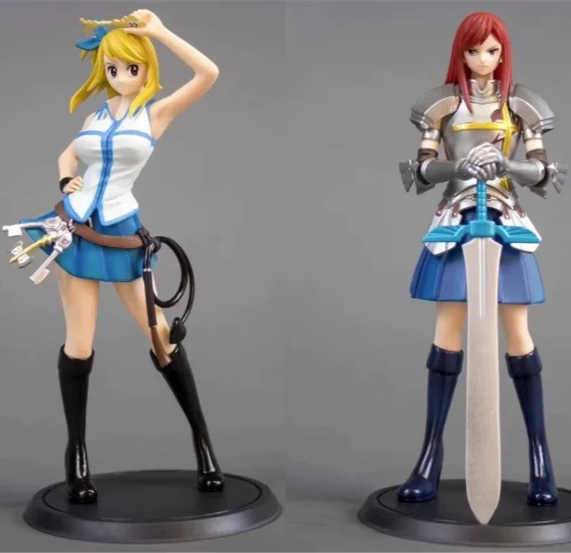 Natsu, Gray, Lucy, Erza Fairy Tail Anime Figure Model Statue PVC 6" [Boxed]