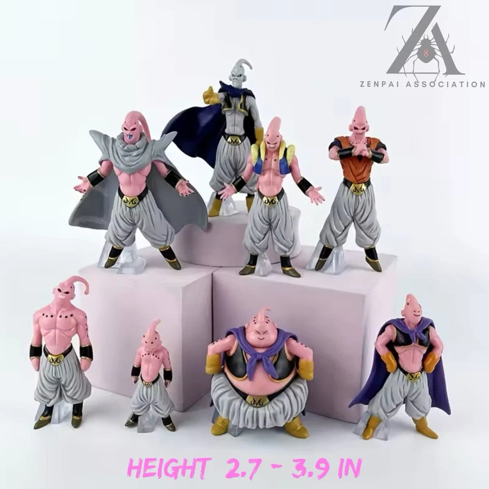 Buu Squad Dragon Ball Z Anime Collectible Figures Set PVC 2.7 - 3.9” [No Box : 8 pcs]