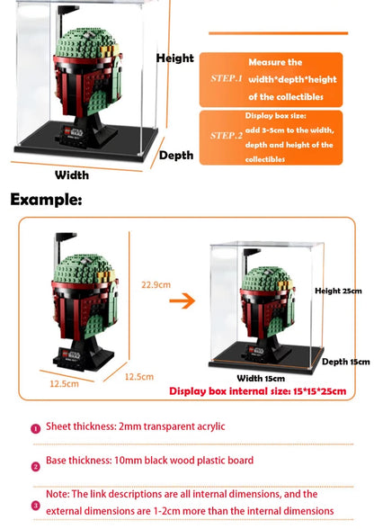 Mirror Openable Door Acrylic Display Case Dustproof Box