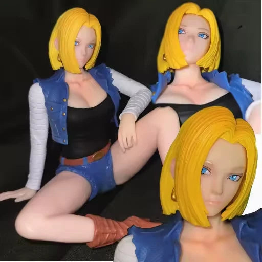 Android 18 Relax Time Dragon Ball Z Anime Figure Model Statue PVC 4.7" [No Box]