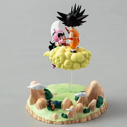 Childhood Goku & Chi-Chi Dragon Ball Anime Figure Model Statue PVC 5.5" [Boxed]