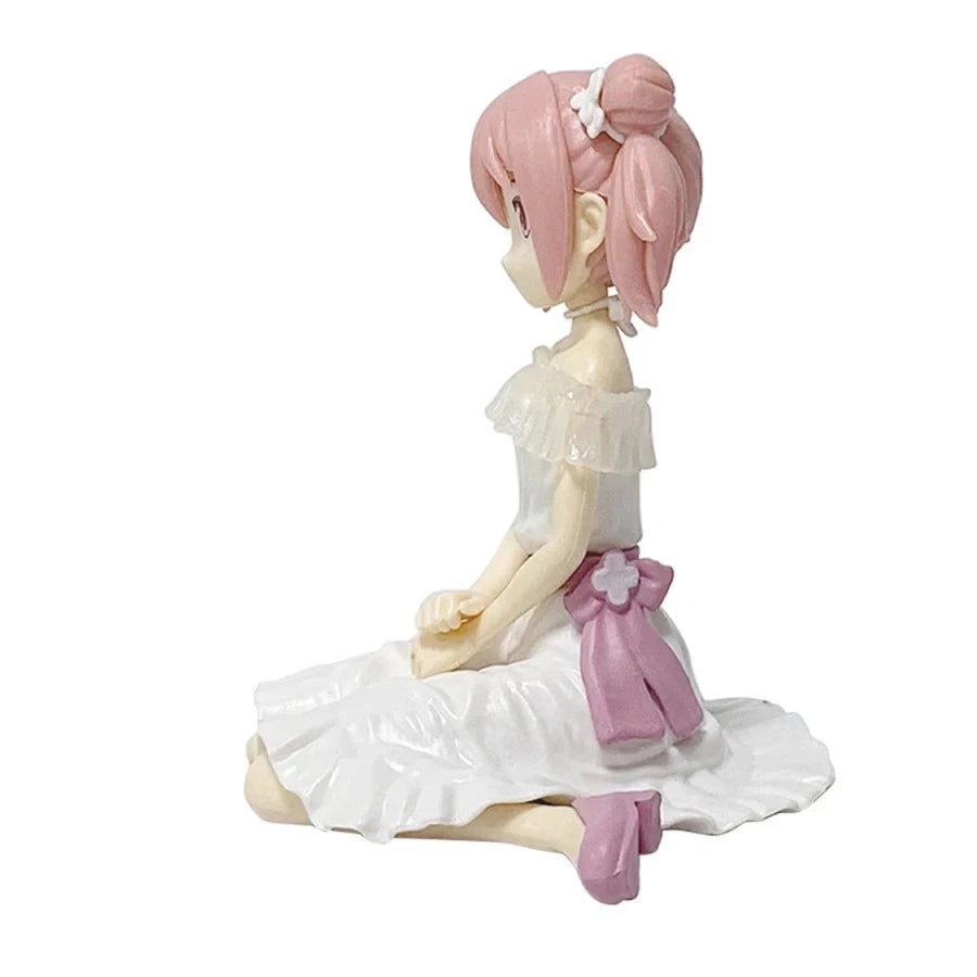 Madoka Kaname Sitting Puella Magi Madoka Magica Cute Anime Figure PVC 4" [Boxed]