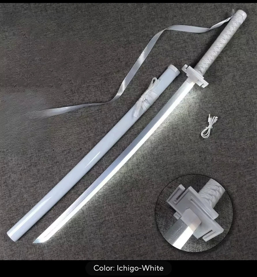 Led Luminous Bleach Katana Ichigo Rukia Sword Cosplay Light up 41"
