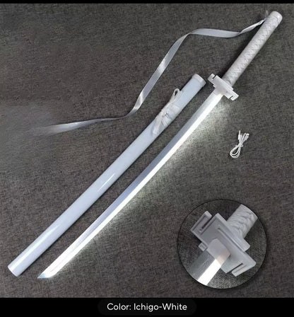 Led Luminous Bleach Katana Ichigo Rukia Sword Cosplay Light up 41"