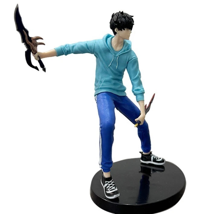 Sung Jin-woo Dual Daggers Solo Leveling Anime Figure Model Statue PVC 6.6" [Boxed]