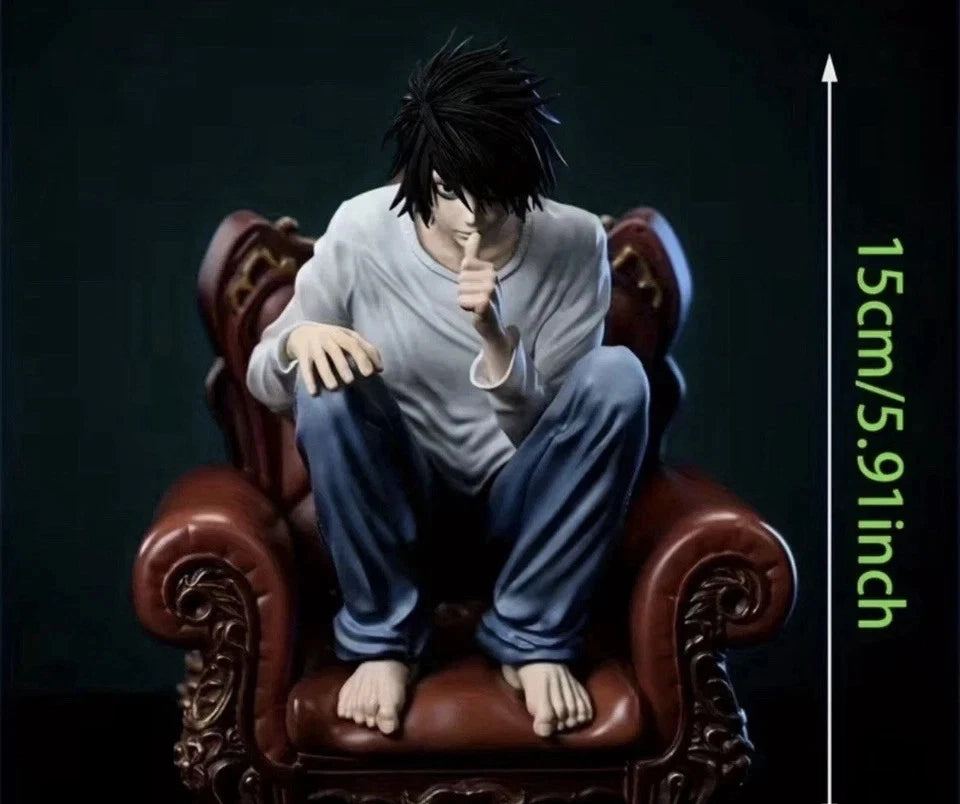 L Squatting Sofa Death Note Collectible New Arrival Anime Figure PVC 6" [Boxed]