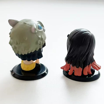 Hashira Tanjiro Inosuke Demon Slayer Anime Figurines PVC 2" [No Box : 5 pc Set]