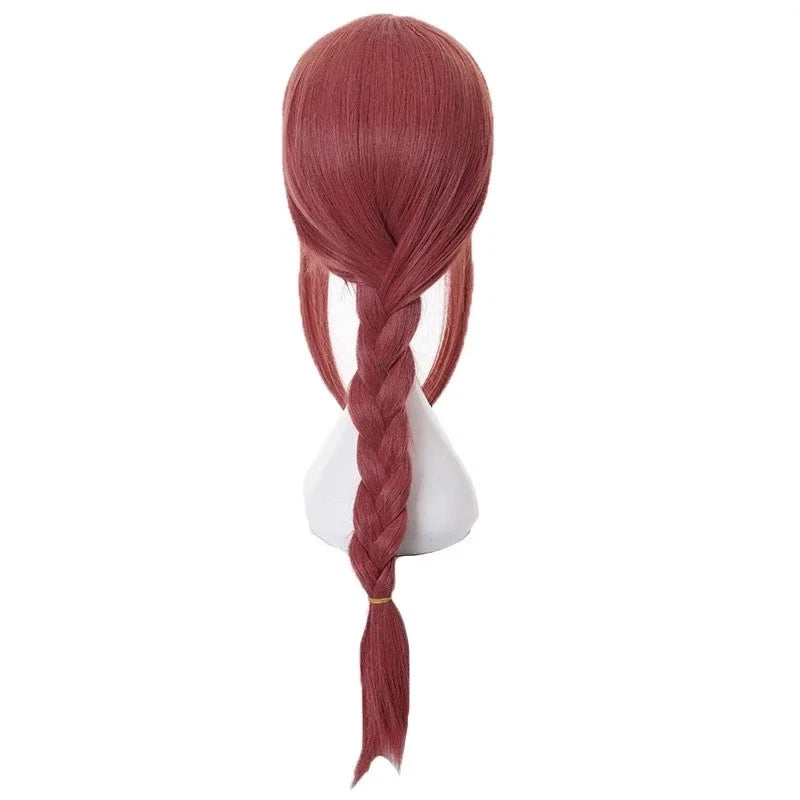 Makima Cosplay Chainsaw Man Wig 26" Pink Long Braids Heat Resistant - Synthetic