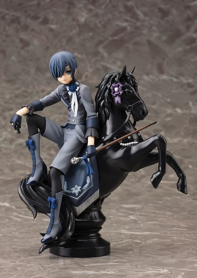 Ciel Phantomhive Mounted Black Butler Anime Figure Model Statue PVC 7" [Boxed]