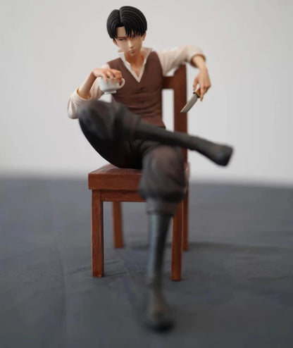 Levi Ackerman Sitting Ver. Attack on Titan Anime Figure Model Statue PVC 7.4" [No Box]