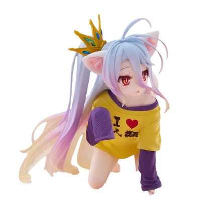 Shiro Nekomimi No Game No Life Anime Kawaii Desktop Figurine PVC 3.9" [Boxed]