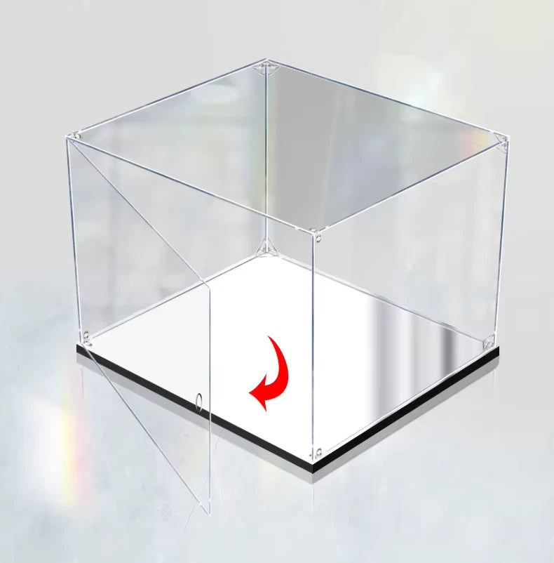 Mirror Openable Door Acrylic Display Case Dustproof Box