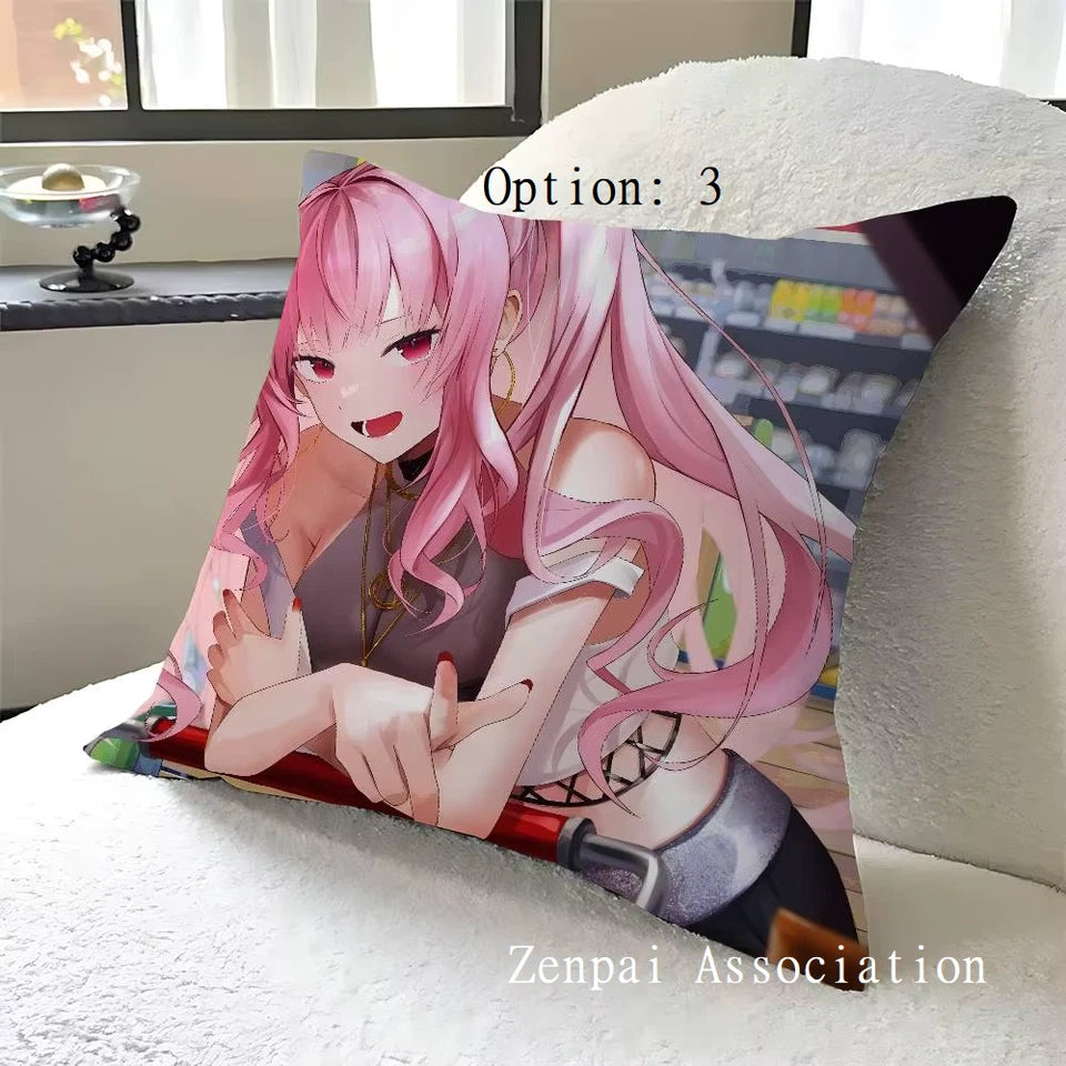 Mori Calliope Vocaloid Hololive Soft Pillow Cushion Cover 1.5 x 1.5 ft
