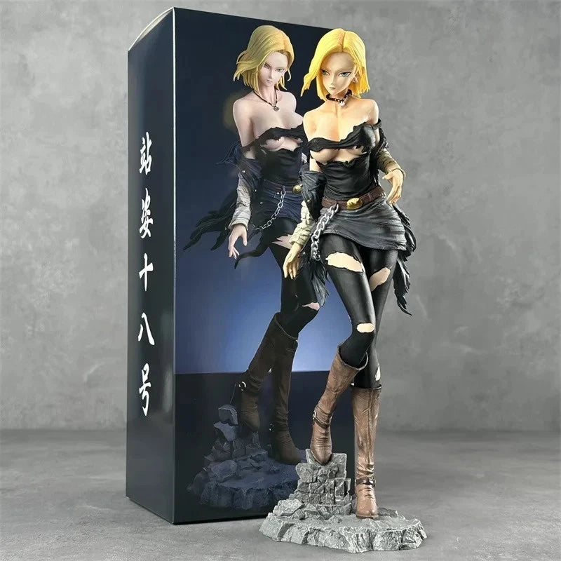 Android 18 Torn Shirt Dragon Ball Z Anime Figure Model PVC 9" [Adult Collectible]