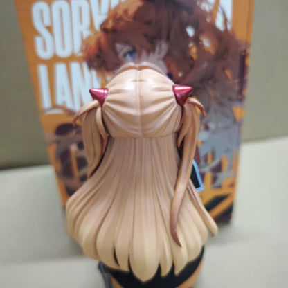Asuka Squatting Neon Genesis Evangelion Anime Kawaii Figure PVC 5.2 in [Boxed]