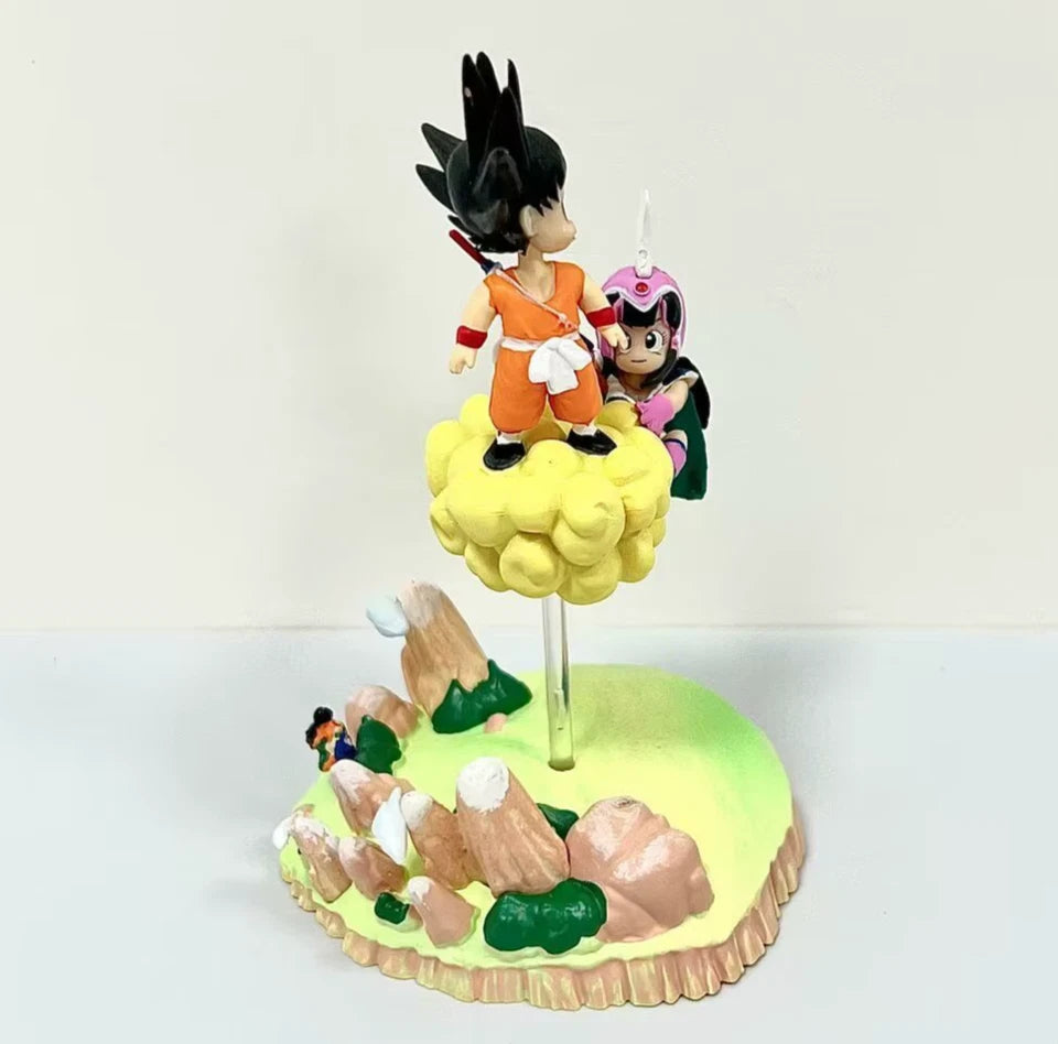 Childhood Goku & Chi-Chi Dragon Ball Anime Figure Model Statue PVC 5.5" [Boxed]