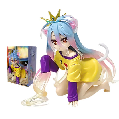 Shiro Nekomimi No Game No Life Anime Kawaii Desktop Figurine PVC 3.9" [Boxed]