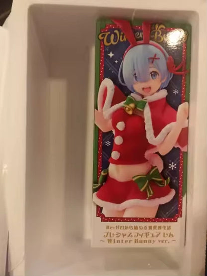 Rem Christmas Bunny Re: Zero Anime Holiday Edition Kawaii Figure PVC 8" [No Box]