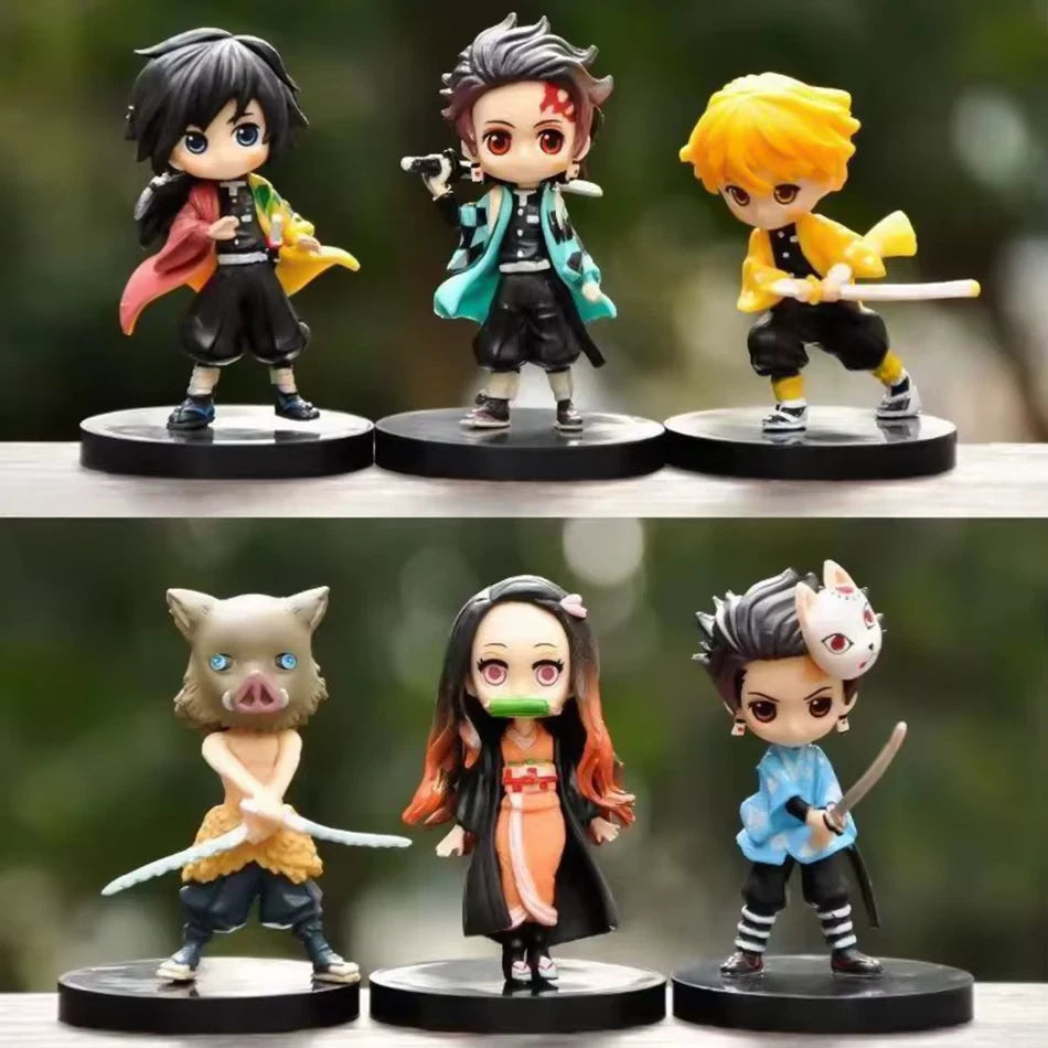 Demon Slayer Anime Hashiras Action Figures PVC 3 in [No Box : All 6pcs included]