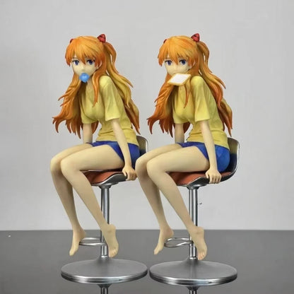 Asuka Sohryuu Sitting Neon Genesis Evangelion Anime Kawaii Figure PVC 9.2" [Boxed]