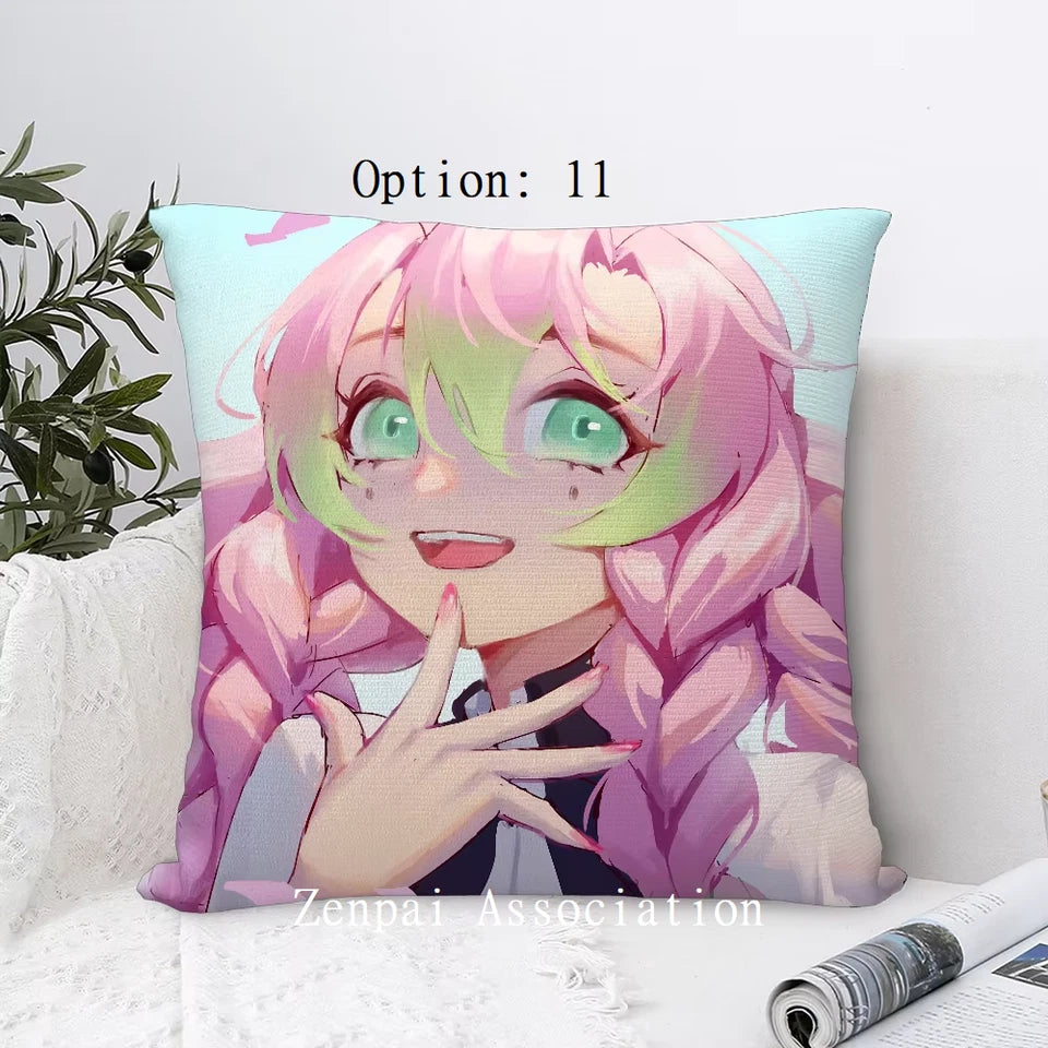 Mitsuri Demon Slayer Anime Kawaii Soft Pillow Cushion Cover 2 x 2 ft