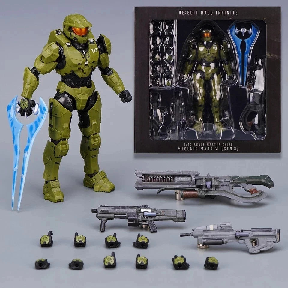 Master Chief Spartan-II 117 Halo Adjustable Rare Action Figure PVC 6.4" [Boxed]
