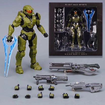 Master Chief Spartan-II 117 Halo Adjustable Rare Action Figure PVC 6.4" [Boxed]