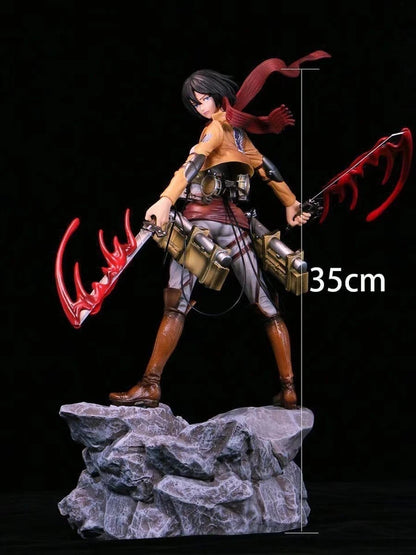Mikasa Ackerman Battle Damage Ver. Attack on Titan AoT Anime Figure PVC 13.7" [Boxed]