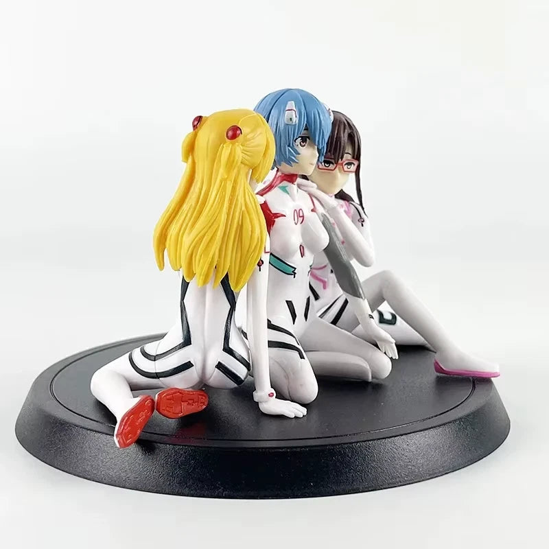 Asuka, Rei Ayanami, Mari Illustrious Neon Genesis Evangelion Anime Figures PVC 4" [No Box, 3 pc set]
