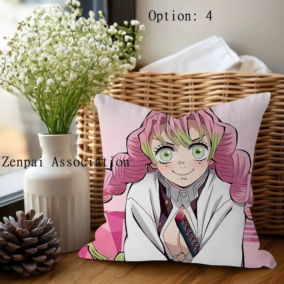 Mitsuri Demon Slayer Anime Kawaii Soft Pillow Cushion Cover 2 x 2 ft