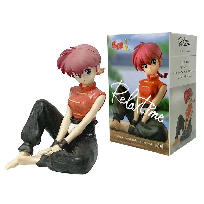 Saotome Girl-Type Sitting Ranma ½ Collectible Anime Figure Model PVC 4" [Boxed]