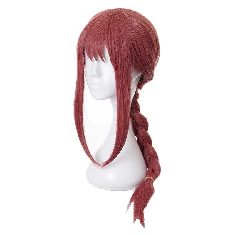 Makima Cosplay Chainsaw Man Wig 26" Pink Long Braids Heat Resistant - Synthetic