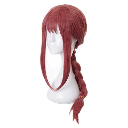 Makima Cosplay Chainsaw Man Wig 26" Pink Long Braids Heat Resistant - Synthetic