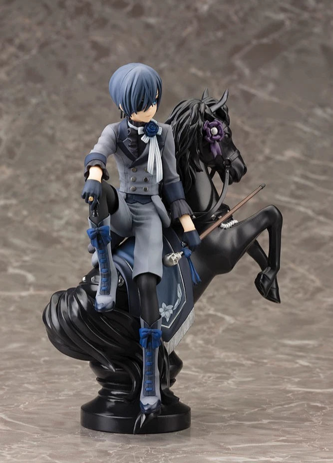 Ciel Phantomhive Mounted Black Butler Anime Figure Model Statue PVC 7" [Boxed]