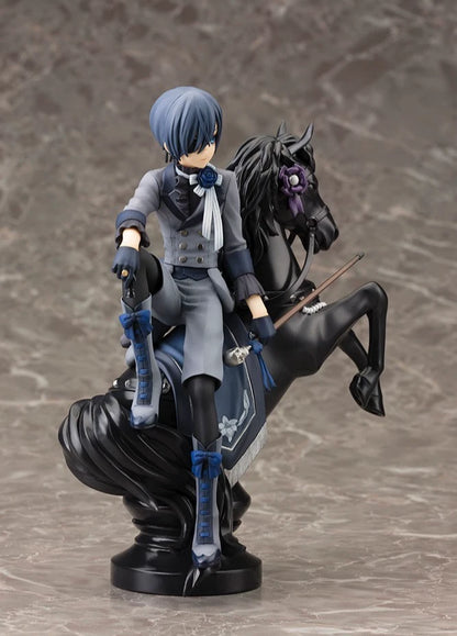 Ciel Phantomhive Mounted Black Butler Anime Figure Model Statue PVC 7" [Boxed]