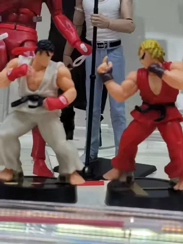 Ryu and Ken Street Fighter Classic Action Figure Model Statue PVC 4" [No Box]