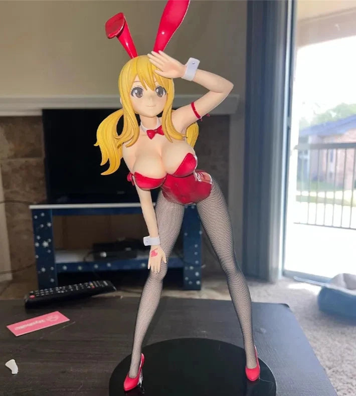 Lucy Heartfilia Bare Leg Bunny Fairy Tail Full Bust Anime Figure PVC 14" [No Box] *Adult Collectible*